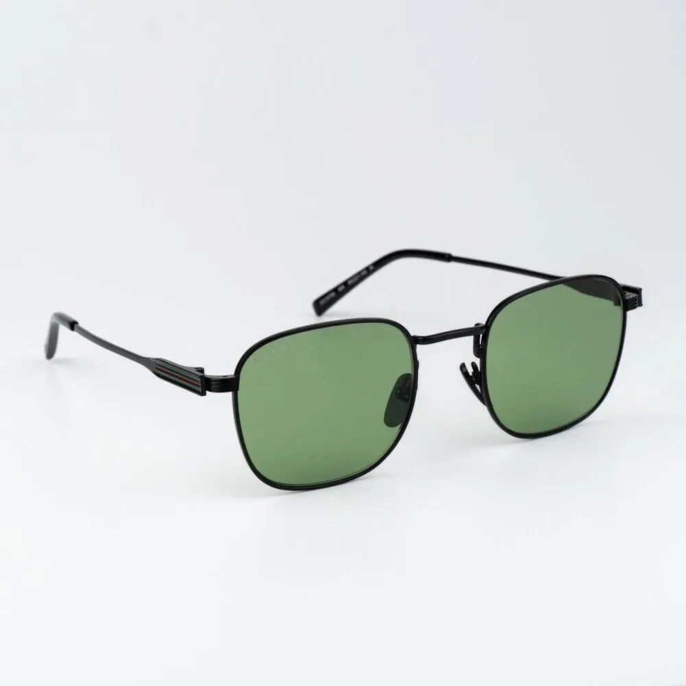 Gucci Men Sunglasses Metal Black Green Square GG1876S 004 NEW AUTHENTIC